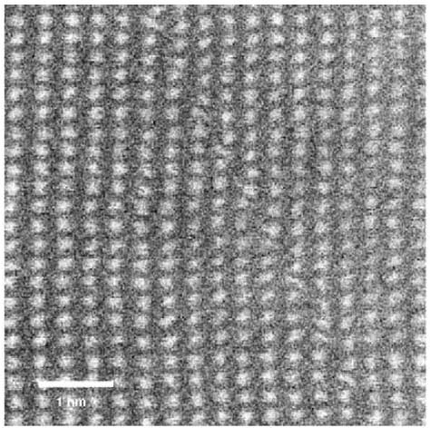 Z-contrast image of an MgB2 grain orientated along the [0 1 0] crystalline direction