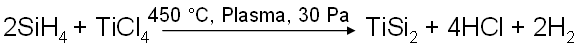chemical reaction for WSi2 film growth