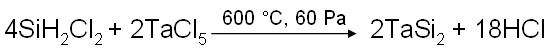chemical reaction for WSi2 film growth