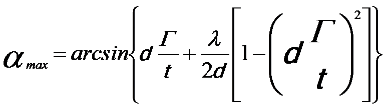 maximum visibility-band half-width