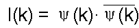 The intensity (I(k)) of the Ronchigram pattern