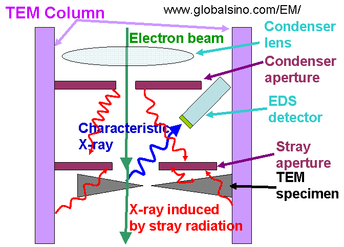 Stray aperture for accurate EDS measurements in TEM system