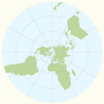 Stereographic projection of the earth