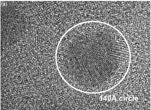 HRTEM image of an Au particle on a very thin amorphous W/WO2 film
