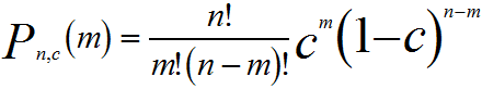 Probability of Containing m Atoms in a Single Atom Column in Crystal