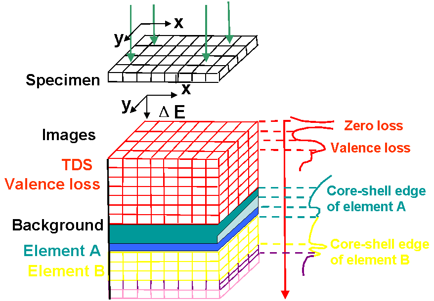 Schematics of energy-filtered TEM
