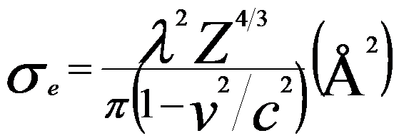 cross section of elastic scattering of electrons by atoms