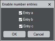 Input dialog to enable number entries