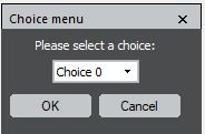 Input dialog for choice options