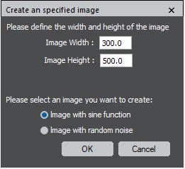 Input parameters when creating a image