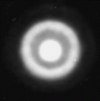 Electron diffraction pattern of a Zr-Ni alloy