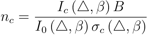the number of atoms in the beam corresponding to, as a function of the core-loss inelastic cross-section
