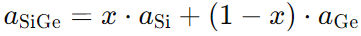 lattice constant of a SiGe alloy