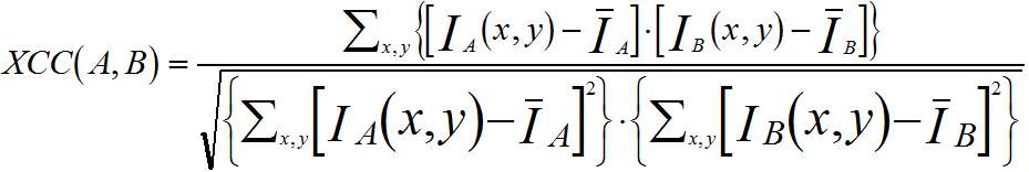 Cross Correlation Function (XCF) between Two Images