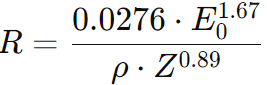 Kanaya-Okayama Range Equation