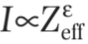 based on Lenz model, the atomic number can be approximated using an effective atomic number Zeff,