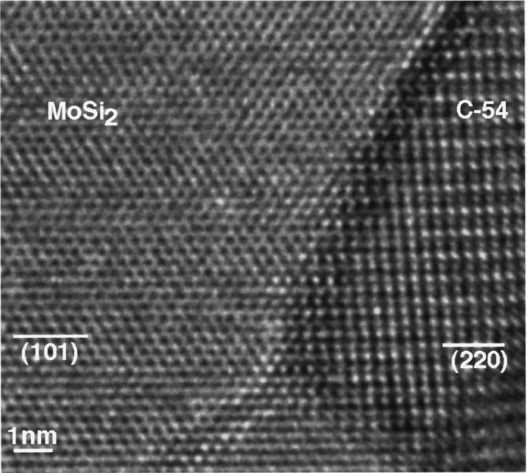 MoSi2 nucleated at the interface and acts as a template for epitaxial growth of C54 TiSi2