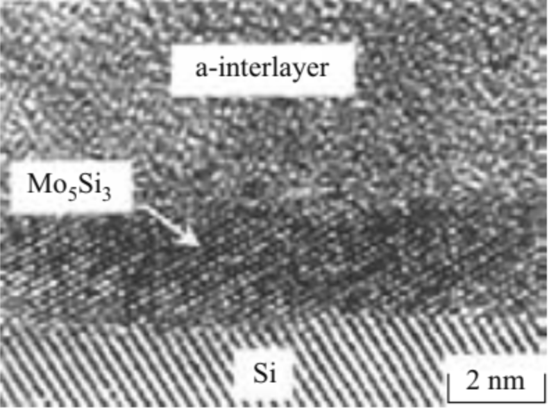 Ti/Mo/Si sample after annealing at 500 °C for 30 s