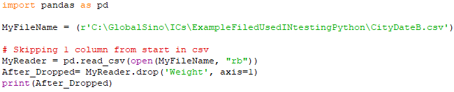 Skip Rows and Columns in CSV in Python
