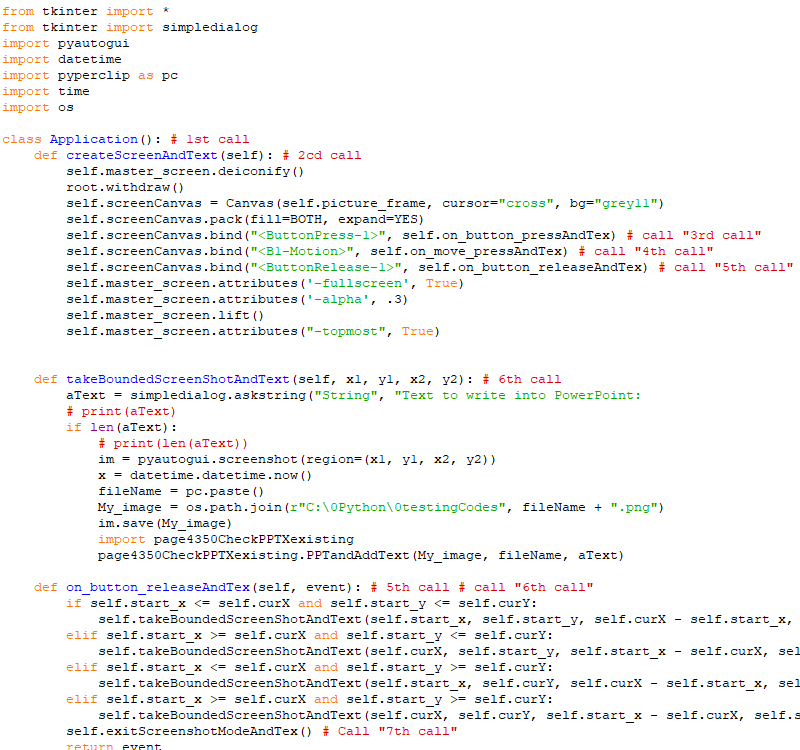 Take a screenshot using a mouse click and drag method