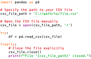 Close() and close file after reading