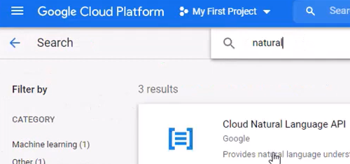 Google Cloud Natural Language API