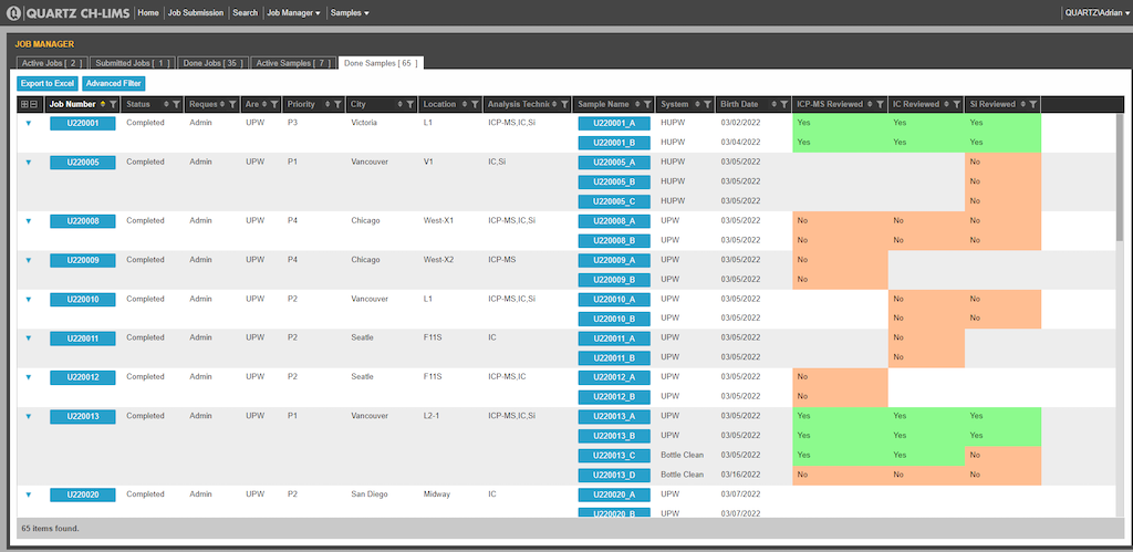 Quartz Laboratory Information Management System (LIMS)