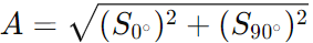 amplitude A of the signal 