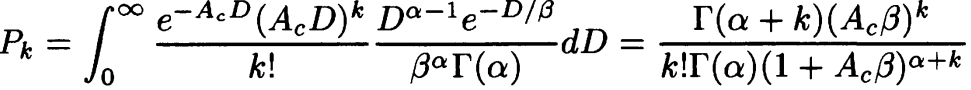 probability that one die contains k defects follows negative binomial distribution