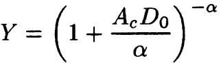 probability that one die contains k defects follows negative binomial distribution