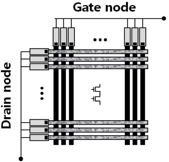 Gate and drain nodes in DRAM