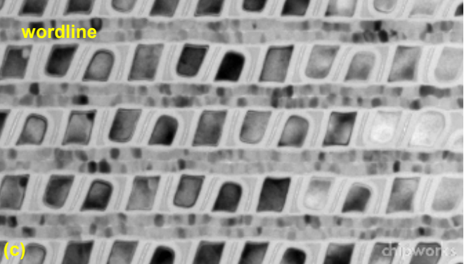 TEM images of W/TiN buried wordlines in Elpida 33-nm DRAM